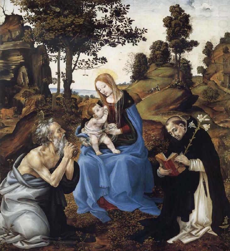 THe Virgin and Child with Saints Jerome and Dominic, Filippino Lippi